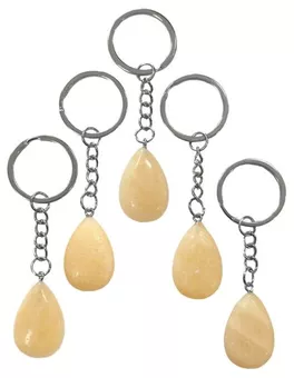 Orange Calcite Drop Key Ring 30mm x 5