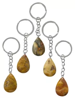 Crazy Lace Agate Drop Keyring 30mm x 5