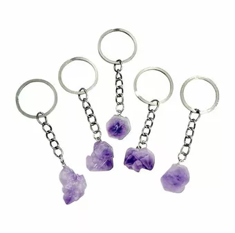 Raw Amethyst Keychain A 30mm x5