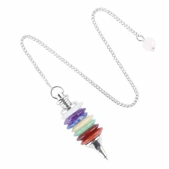 7 Chakra Pendulum with Stacked Discs