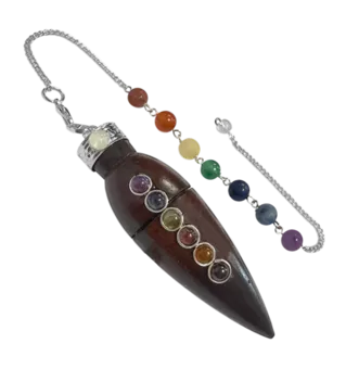 7 Chakra Rosewood Drop Pendulum 6.5cm