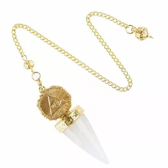 Rock Crystal Divination Pendulum – Golden Eye of Providence