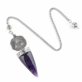 Silver Protective Eye Amethyst A Pendulum