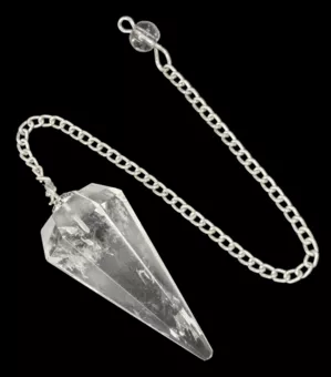 Conical 6-sided Brazilian Rock Crystal Pendulum
