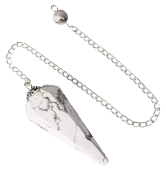 6-sided Conical Howlite Pendulum
