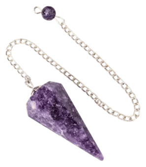 Lepidolite Conical Pendulum 6 Sides