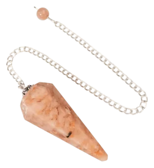 Orange Moonstone Pendulum Conical 6 Sides