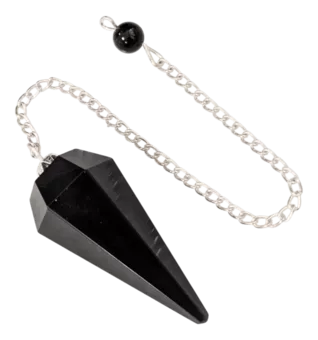 Black Obsidian Conical Pendulum 6 Sides