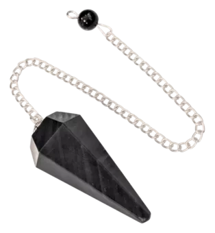 Obsidian Pendulum Celestial Eye Conical 6 faces