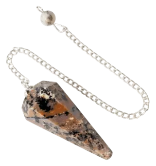 Conical Dendrite Agate Pendulum 6 Sides