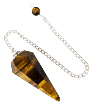 Conical pendulum in Tiger's eye 6 faces