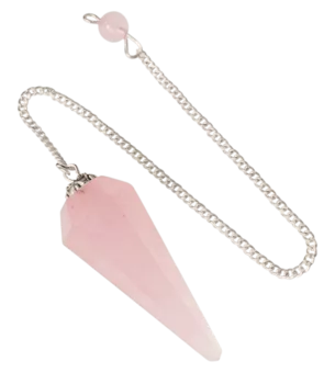 6-sided Conical Rose Quartz Pendulum