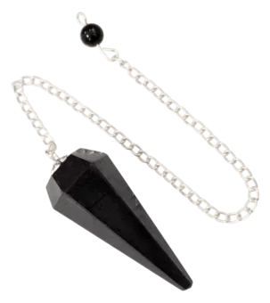 Black Tourmaline Conical Pendulum 6 Sides