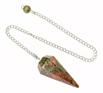 Conical pendulum in Unakite 6 faces