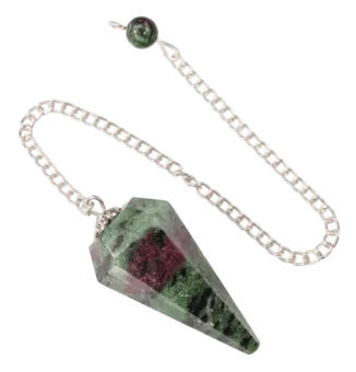 Conical Ruby Zoisite Pendulum 6 Sides
