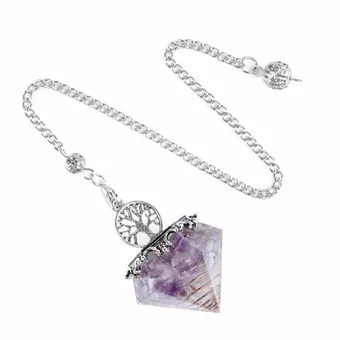 Orgonite Tree of Life Amethyst Pendulum 6 faces