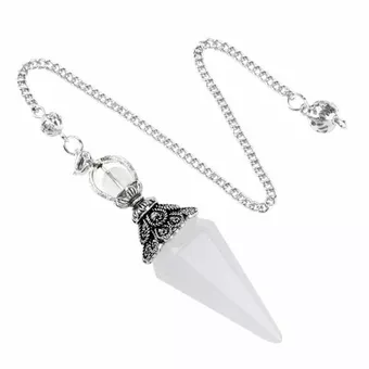 Rock Crystal Pendulum 6 faces & Metal