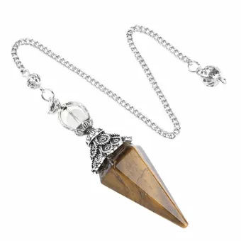 Tiger Eye Pendulum 6 faces & Metal