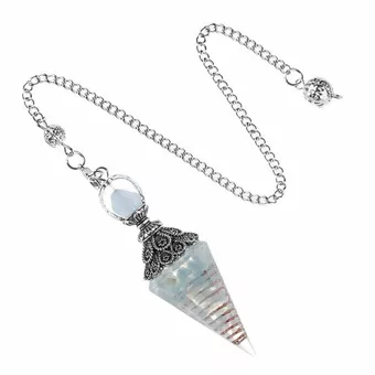 Aquamarine Orgonite Pendulum 6 faces