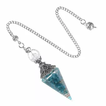 6-sided Blue Apatite Orgonite Pendulum