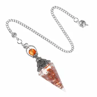6-sided Carnelian Orgonite Pendulum