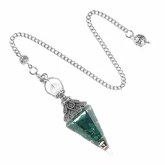6-sided Malachite Orgonite Pendulum