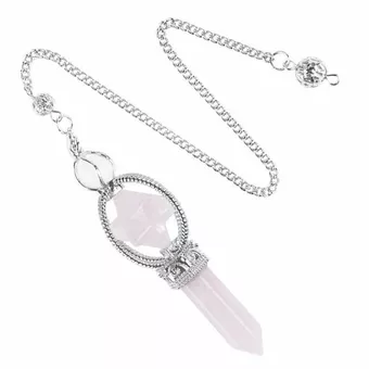 Merkaba Rose Quartz Pendulum 6 faces