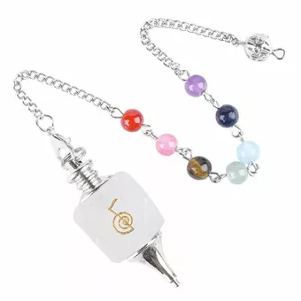 Hexagolal Rock Crystal Pendulum Reiki ChoKu Rei 7 Chakras