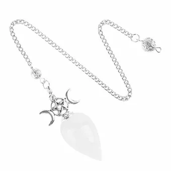 Divination Pendulum Pentacle Triple Moon Rock Crystal