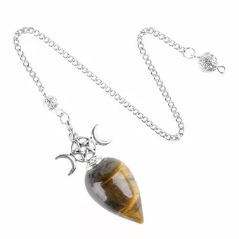 Divination Pendulum Pentacle Triple Moon Tiger's Eye