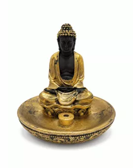 Golden Resin Buddha Meditation Incense Holder 11 cm
