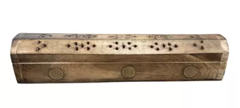 Incense Holder Papri Wood Box Flower of Life 30cm x2