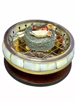 Brass burner Wooden plate & grid x 2 pcs