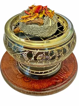 Brass burner Wooden plate &  grid x 2 pcs