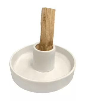 White Ceramic Incense Holder for Palo Santo 10.50cm