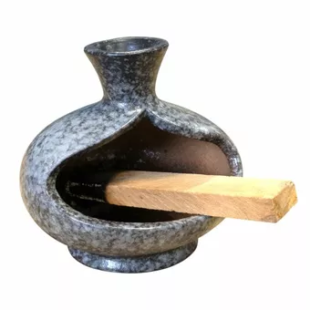 Black Ceramic Fumigation Burner with White Shades
