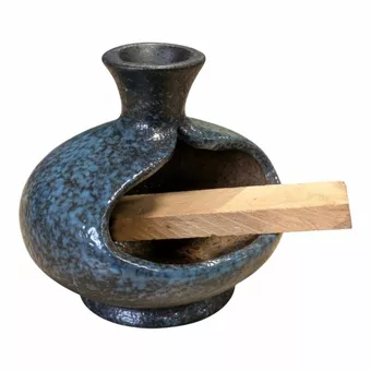 Dark-Shaded Blue Ceramic Smudging Burner