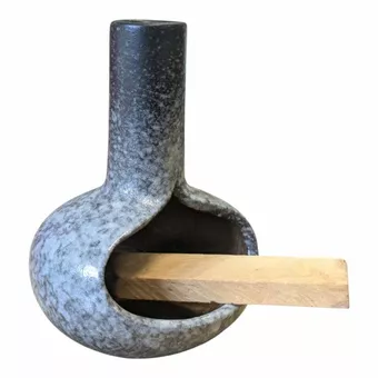 Black Ceramic Fumigation Burner with White Shades