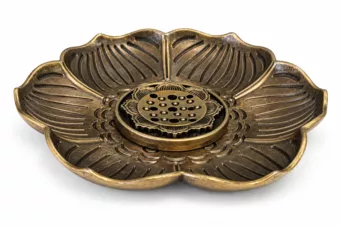 Lotus Metal Incense Holder 8.5 cm