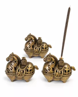 Horse incense holder 5.3 cm – Set of 3