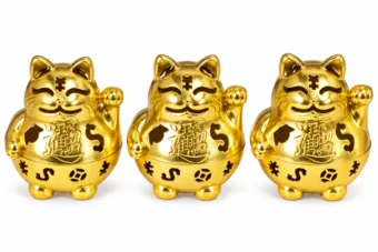 Copper lotus-handle incense burner 4.7 cm – Pack of 3