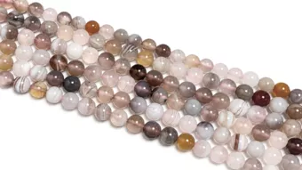 Botswana Agate Round Beads on Strand A 6 mm