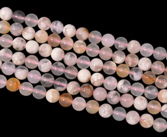 Cherry Blossom Agate Round Beads Strand A 8mm