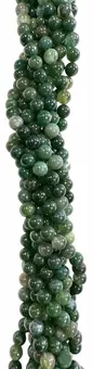 Moss Agate Round Beads Strand A 4mm