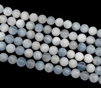 Aquamarine 10mm pearls on string