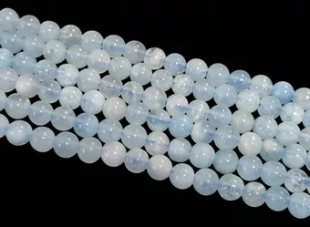 Round Beads on Strand AA Grade Aquamarine 5 mm