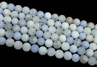 Multicolored Aquamarine beads 8-9mm on 40cm thread