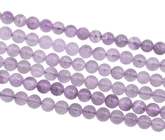 Lavender Amethyst Round Beads Strand A 6mm