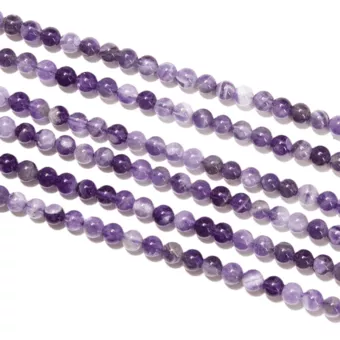 Banded Amethyst Round Beads Strand A 4mm