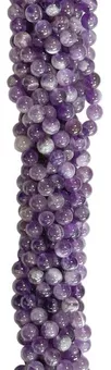 Banded Amethyst Round Beads Strand A 6mm